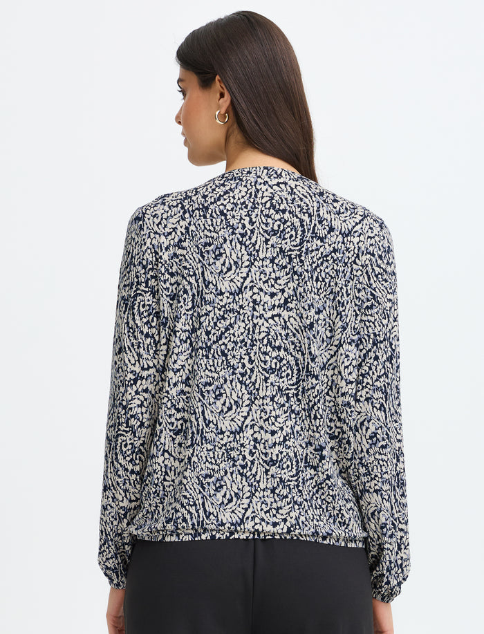 T-shirt imprimé à manches longues pour femme