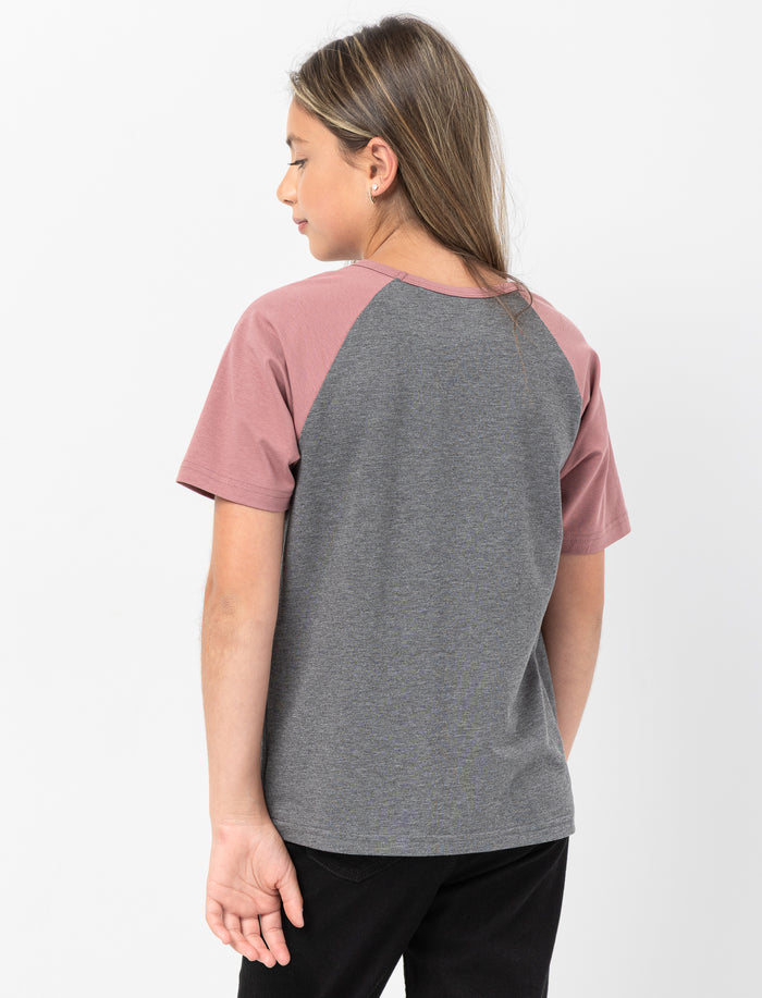 T-shirt imprimé à manches raglan pour ado fille