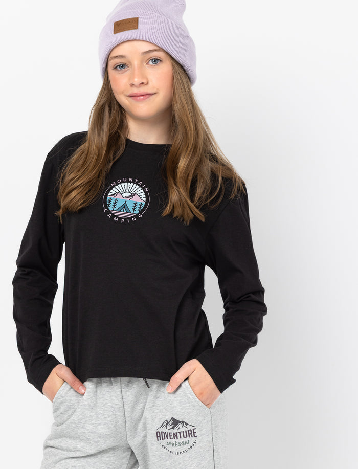 T-shirt imprimé au dos à manches longues pour ado fille