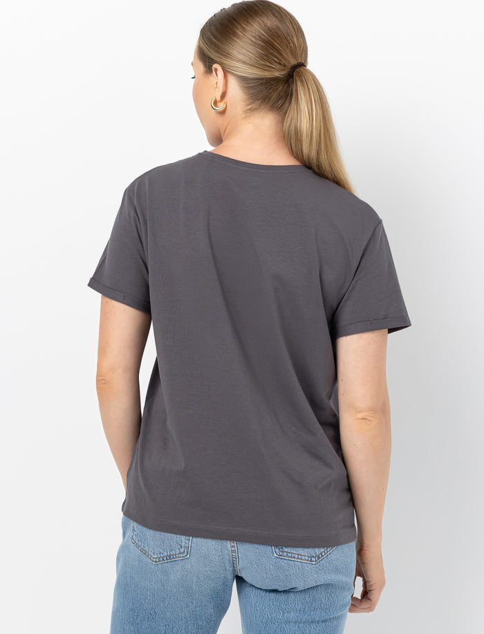 T-shirt imprimé de cœur pour femme
