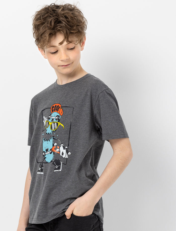 T-shirt imprimé skateboard pour ado garçon
