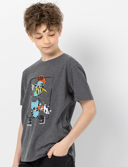 T-shirt imprimé skateboard pour ado garçon