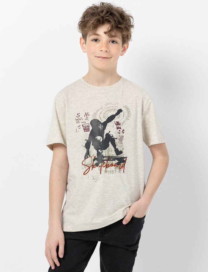 T-shirt imprimé skateboard pour ado garçon