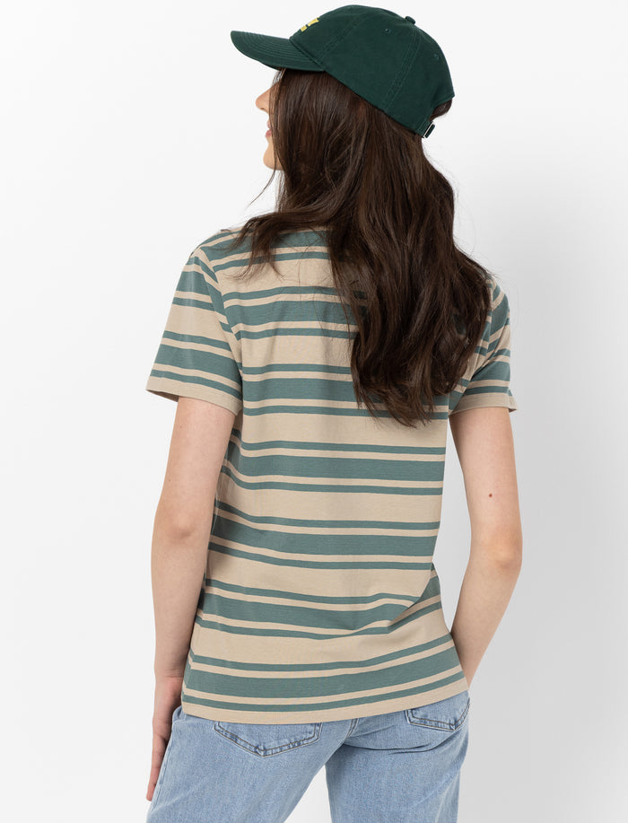T-shirt rayé à manches courtes pour femme