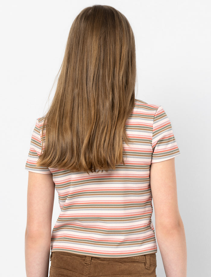 T-shirt rayé à manches courtes pour fille