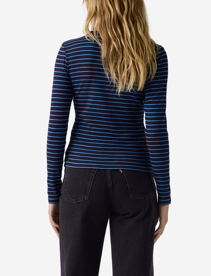 T-shirt rayé à manches longues pour femme