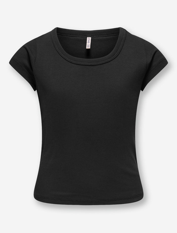 T-shirt uni à manches courtes pour fille