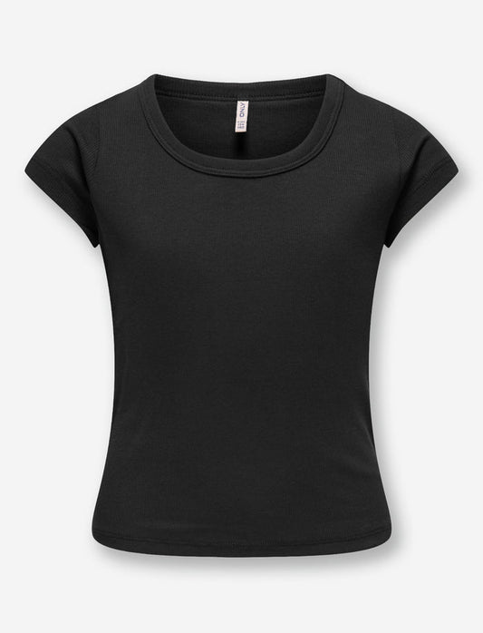 T-shirt uni à manches courtes pour fille