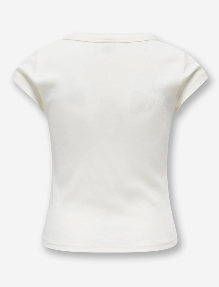 T-shirt uni à manches courtes pour fille