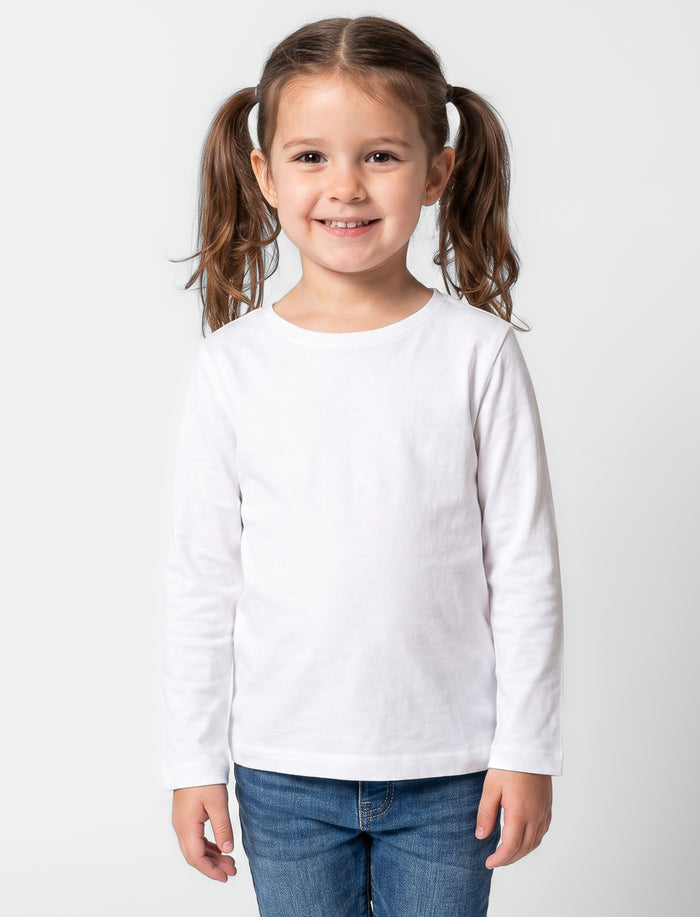 T-shirt uni à manches longues pour fille