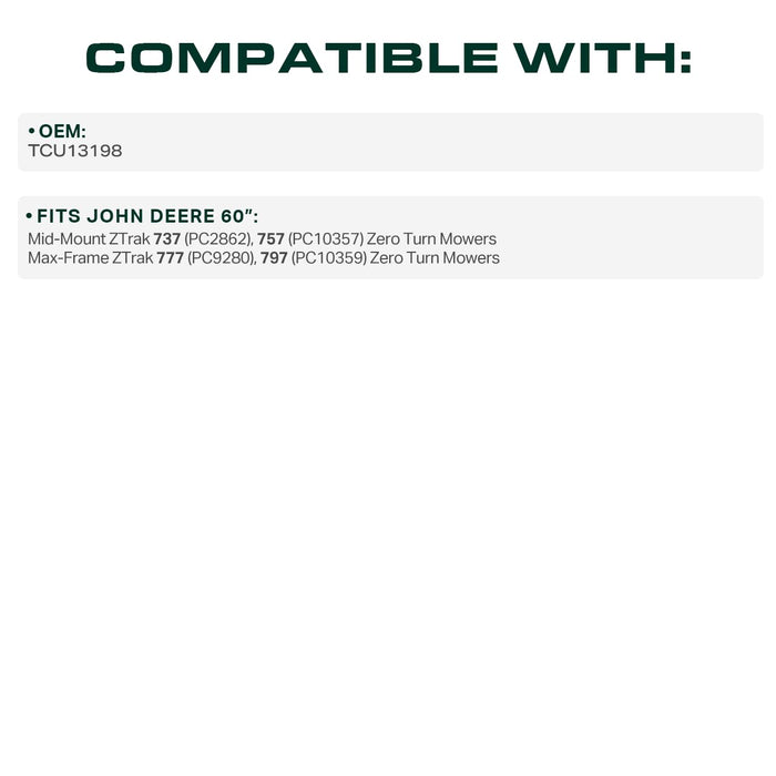 TCU13198 Mower Deck Belt Replacement for John Deere & More | 60-in Deck | Aramid Cord
