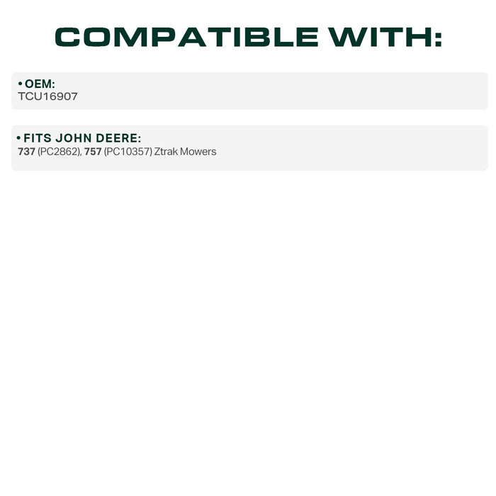 TCU16907 Mower PTO Belt Replacement for John Deere 737, 757 & More | Aramid Cord