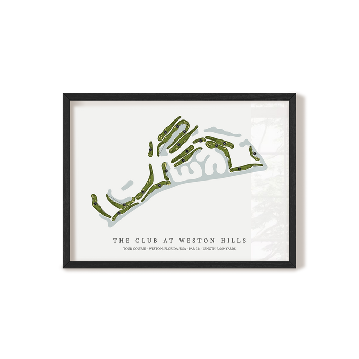 The Club At Weston Hills - Tour Course | Golf Course Map | Black Frame