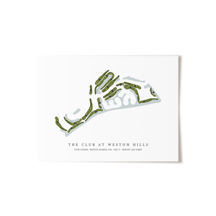 The Club At Weston Hills - Tour Course | Golf Course Map | Unframed