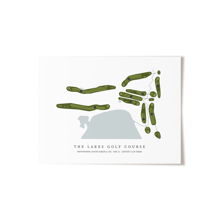 The Lakes Golf Course | Golf Course Map | Unframed