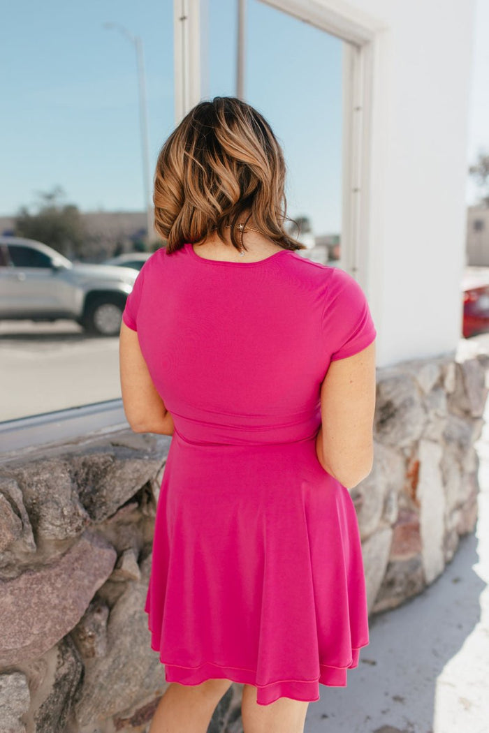 The Madeline Dress In Hot Pink - Reg & Curvy - Macoma Boutique250 Dresses