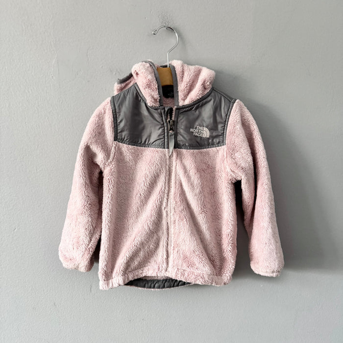 The North Face / Light pink x grey sherpa zip up / 3T