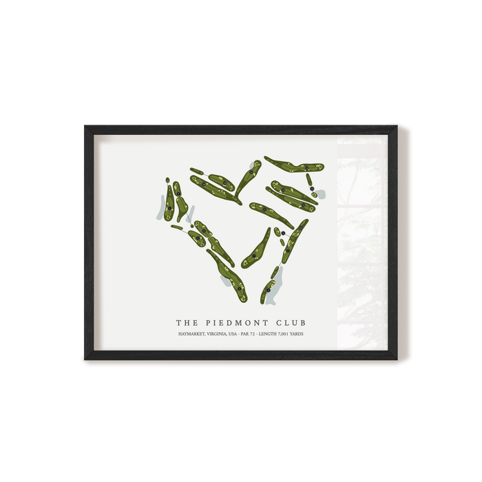 The Piedmont Club | Golf Course Map | Black Frame