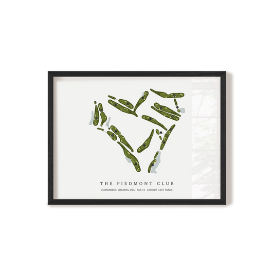 The Piedmont Club | Golf Course Map | Black Frame