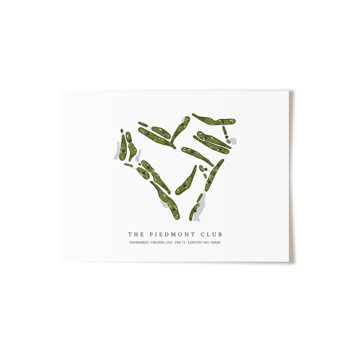 The Piedmont Club | Golf Course Map | Unframed