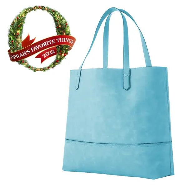 The Taylor Tote | Light Blue Suede