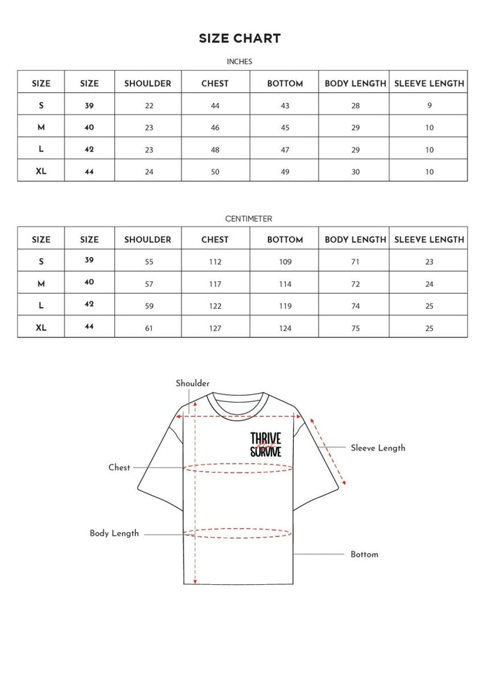 Thrive Survive White Oversized T-Shirt