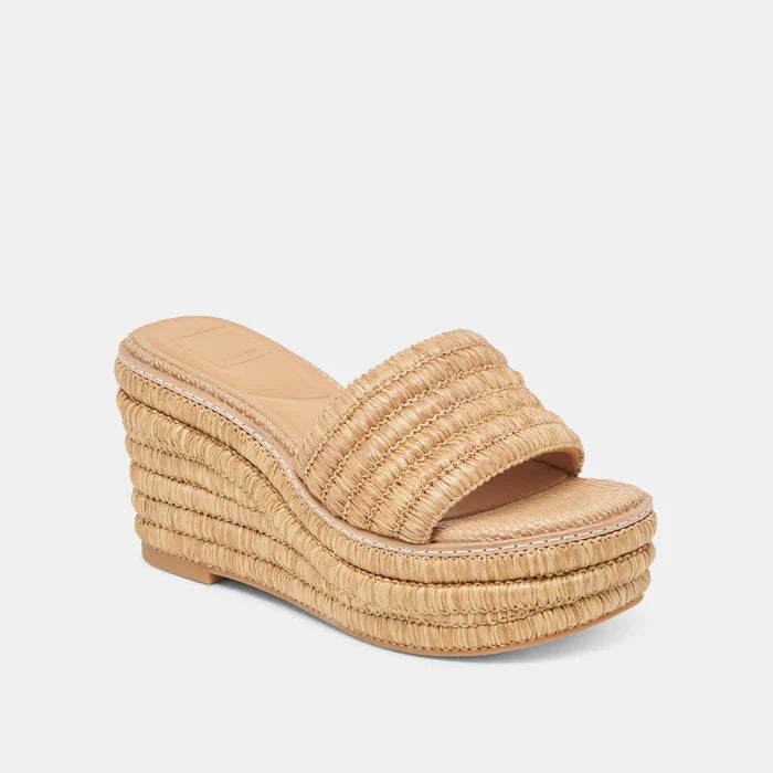 Throne Wedges Light Natural Raffia