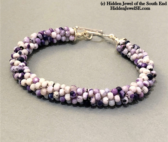 Tiffany Stone Crocheted Bracelet | Sterling Silver | Hidden Jewel