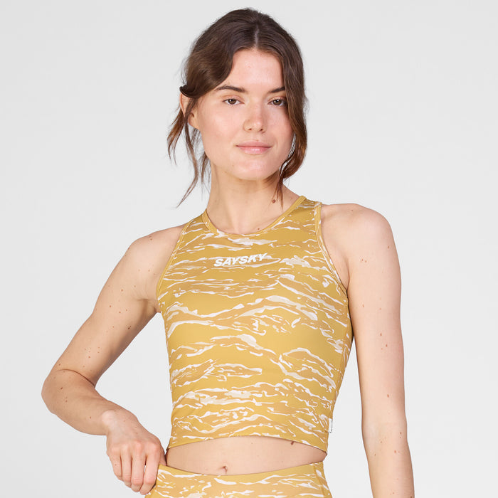 Saysky Tiger Combat Crop Top Yellow Camo 1064 SW30008