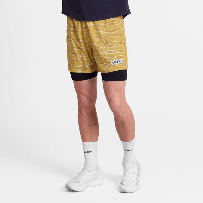Saysky Tiger Pace 2 in 1 Shorts 5'' Yellow Camo 1064 SM40007