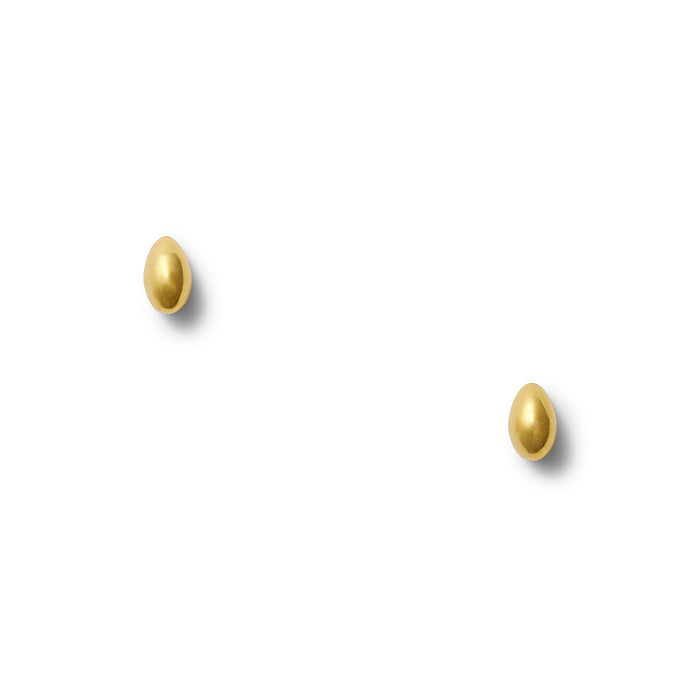 Tiny Sculpted Bean Earrings - 14k Gold Plated