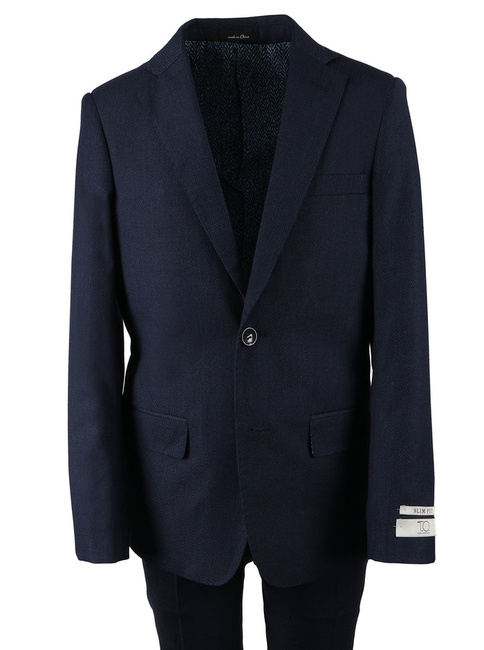 T.O. Boy's Fashion Suit - Sharkskin Navy