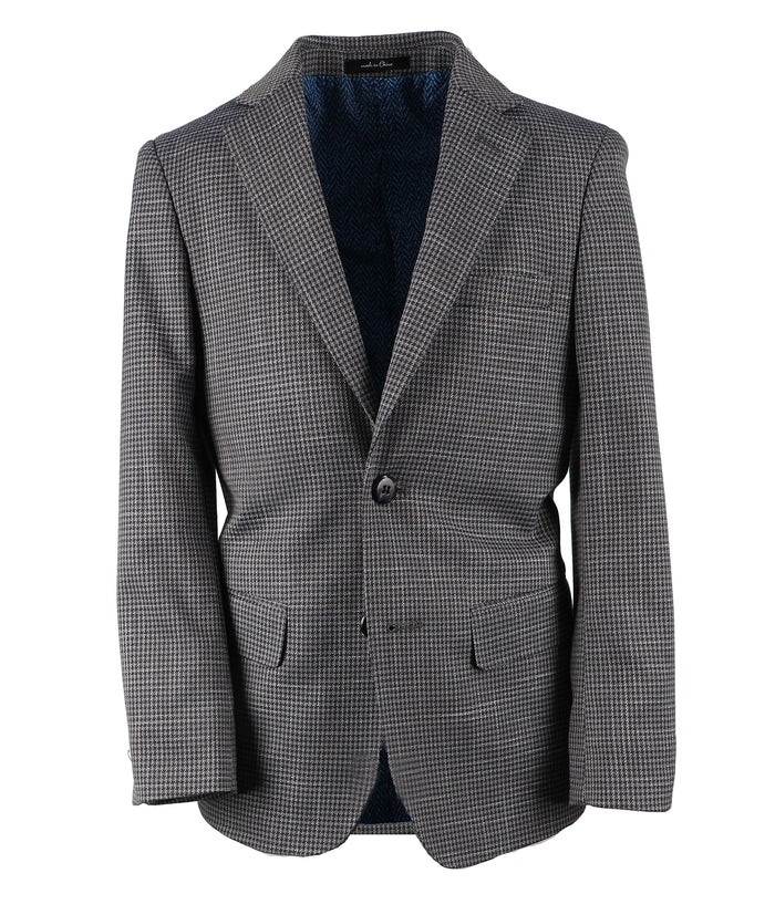 T.O. Boy's Patched Pocket Fashion Blazer - Brown Plaid