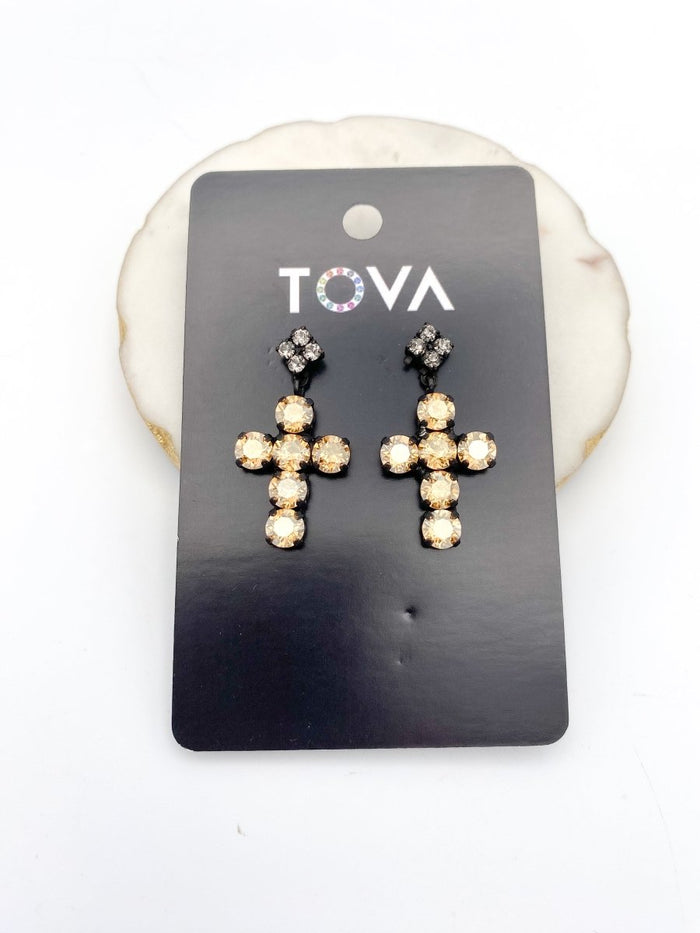 Tova Baby Donatella Earrings In Smutt Caramel - Macoma Boutique310 Accessories/Jewelry