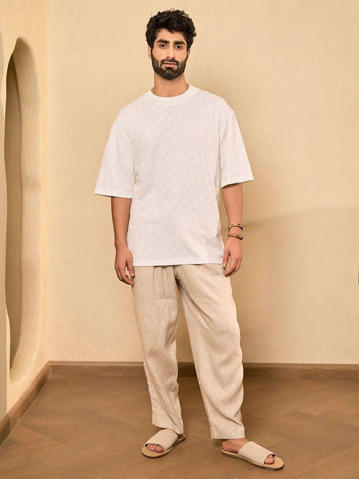 Tropic White Knitted Cotton Tee