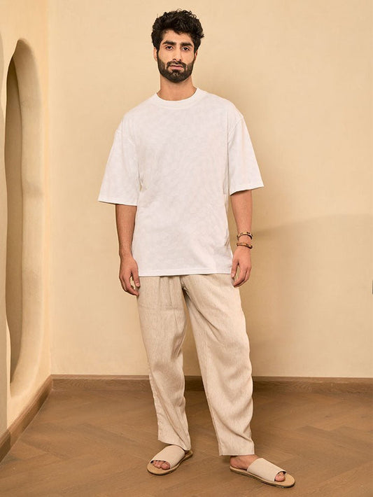 Tropic White Knitted Cotton Tee