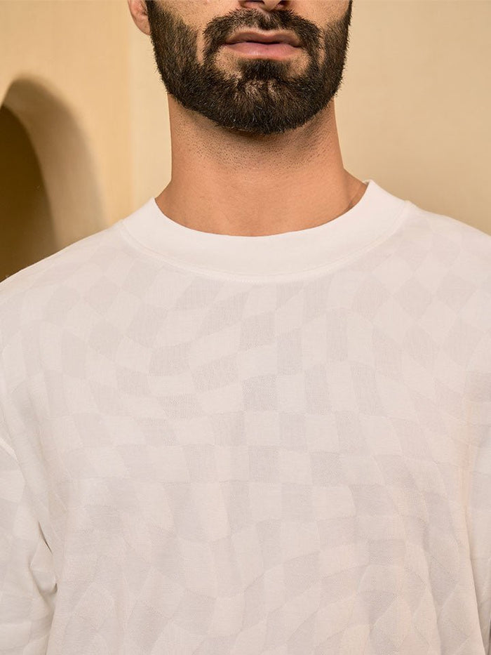 Tropic White Knitted Cotton Tee