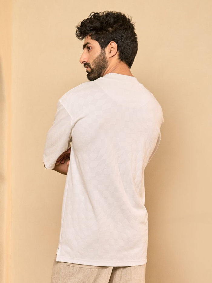 Tropic White Knitted Cotton Tee