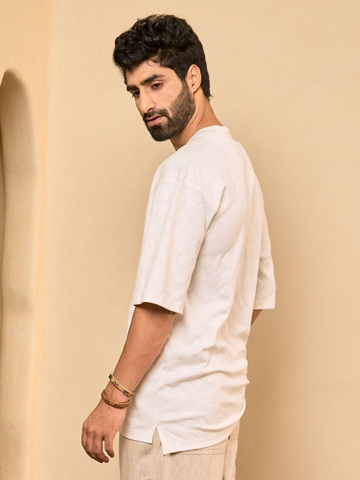 Tropic White Knitted Cotton Tee