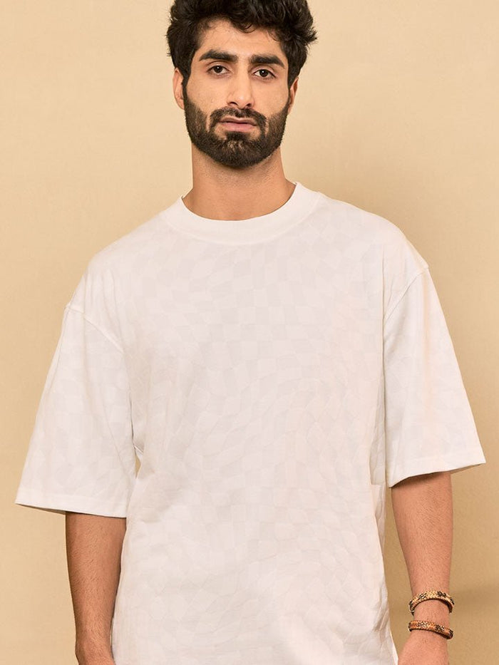 Tropic White Knitted Cotton Tee