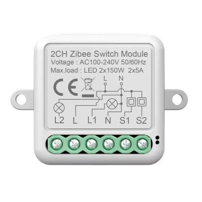 WHITE / 2 Gang-Zigbee