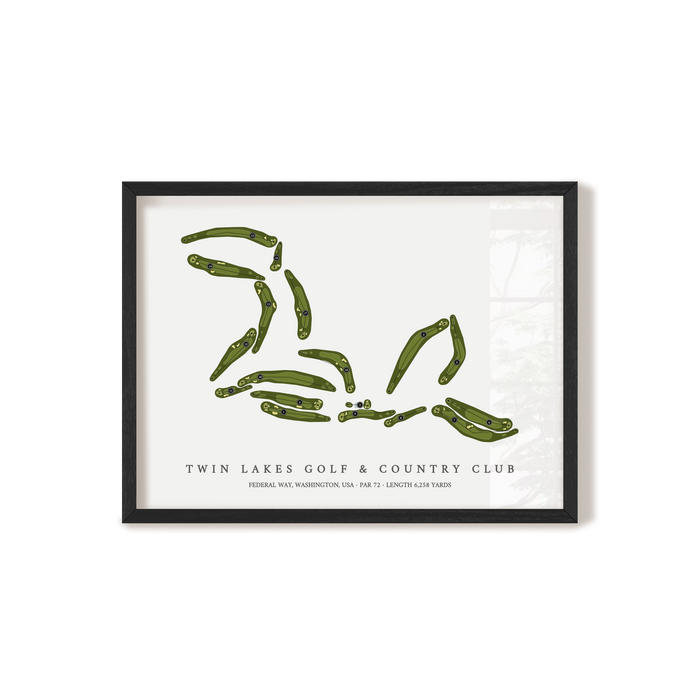 Twin Lakes Golf & Country Club | Golf Course Map | Black Frame