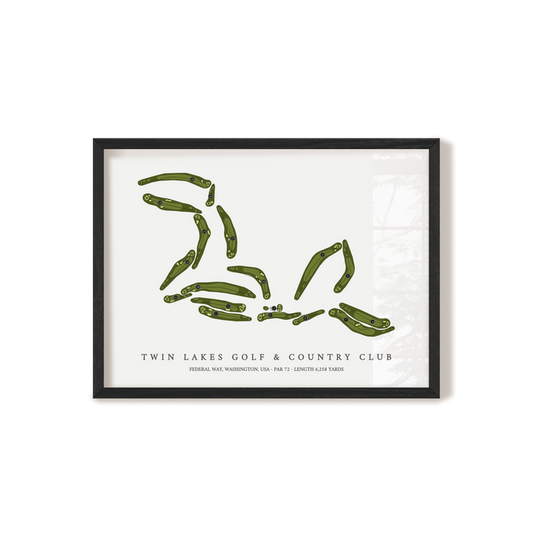 Twin Lakes Golf & Country Club | Golf Course Map | Black Frame