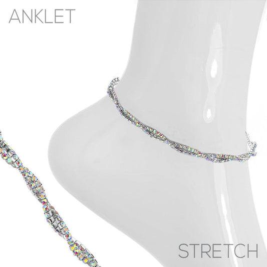 Twist & Shout Anklet In Silver Ab - Macoma Boutique315 Jewelry