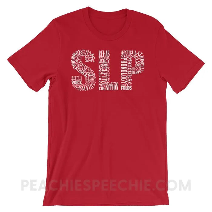 Typographic SLP Premium Soft Tee - Red / S - T-Shirts & Tops peachiespeechie.com