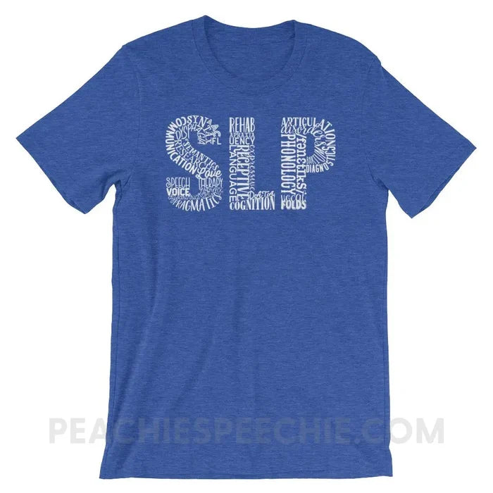 Typographic SLP Premium Soft Tee - Heather True Royal / S - T-Shirts & Tops peachiespeechie.com