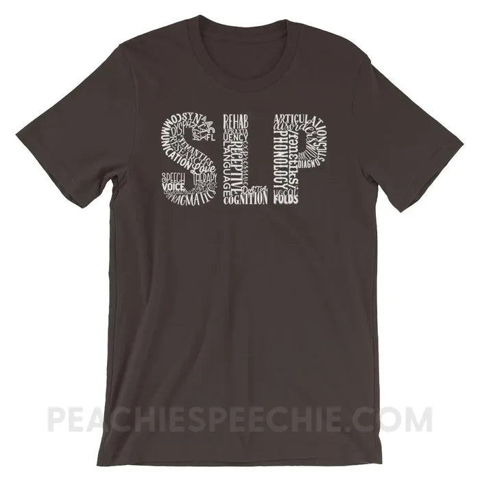 Typographic SLP Premium Soft Tee - Brown / S - T-Shirts & Tops peachiespeechie.com
