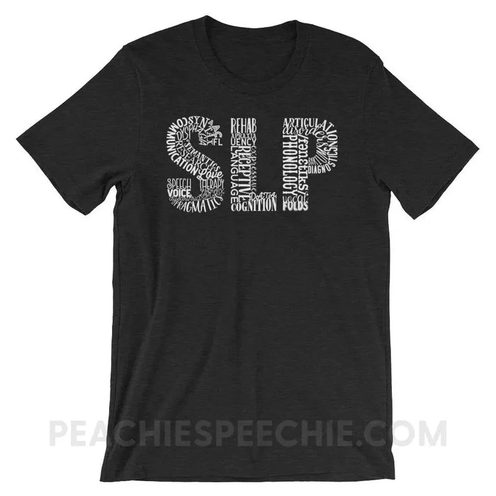 Typographic SLP Premium Soft Tee - Black Heather / XS - T-Shirts & Tops peachiespeechie.com