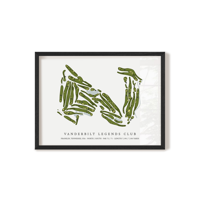 Vanderbilt Legends Club | Golf Course Map | Black Frame