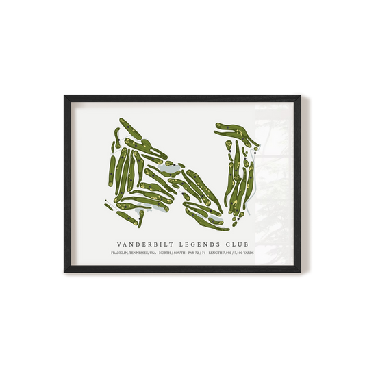 Vanderbilt Legends Club | Golf Course Map | Black Frame